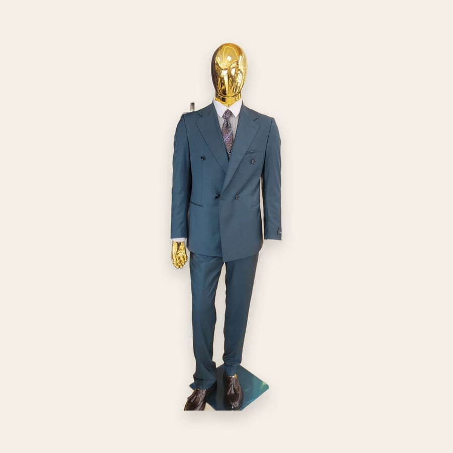 Costume croisé bleu